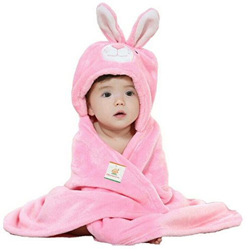 BRANDONN Ultra Soft Organic Premium Bathrobe Bath Gown for Babies Baby Bath Towel(Pink…