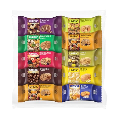 Unibic Cookies Assorted, 67.5G/75 G(Pack Of 10)|Biscuits Combo Pack|Choco Chip|Butter |…