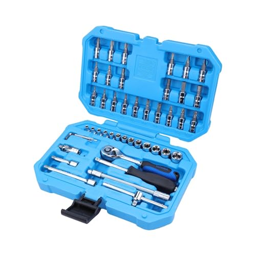 Taparia SA46 Socket Set, 1/4 Inch Drive, 46 Pieces | Chrome Vanadium Steel Sockets & Bi…