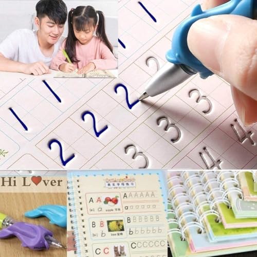 SHNMN Sank Magic Practice Copybook, (4 BOOK +1 PEN + 10 REFILL) Number Tracing Book for…
