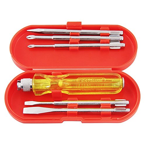 Spartan 5-in-1 Pc Screw Driver Set With 2 Flat Tip Blades(3.5mm & 6mm), 2 Phillips Head…