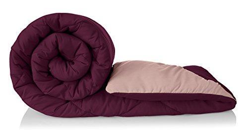Amazon Brand - Solimo Microfibre Reversible Comforter, Double (Plum Purple and Moody Ma…