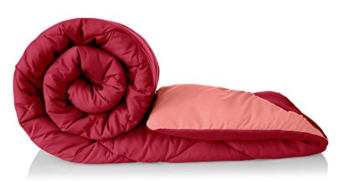 Amazon Brand - Solimo Microfibre Reversible Comforter, Double (Strawberry Pink and Cand…