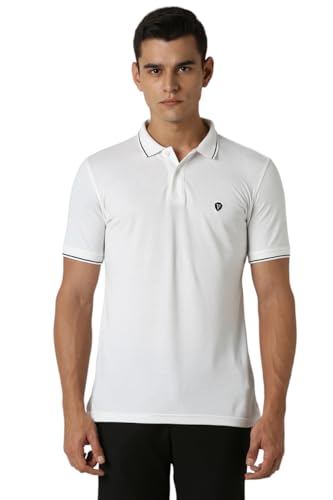 Van Heusen Men's Regular Fit Polo T-Shirt (VSKP517S011409_White L)