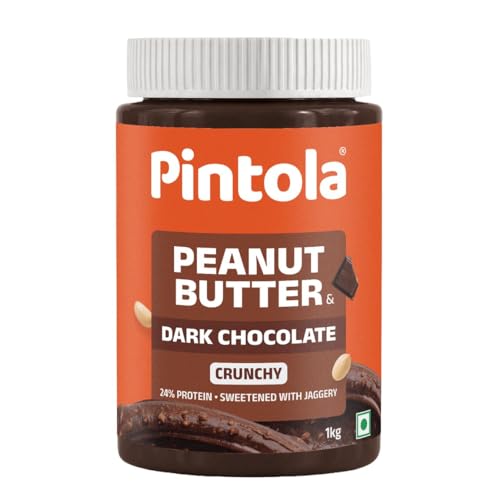 Pintola Peanut Butter Chocolate Flavour Crunchy 1kg - 24g Protein & 7.9g Dietary Fiber,…