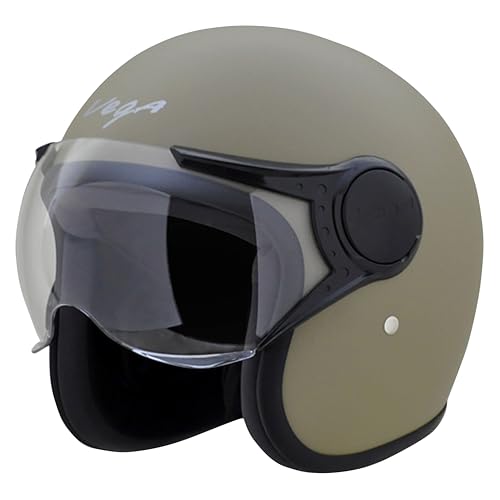 Vega Jet ISI DOT Certified Matt Finish Open Face Helmet for Men and Women with Clear Vi…
