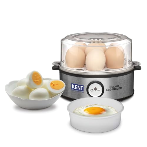 KENT Instant Egg Boiler | 370-Watt | Boil 7 Eggs at a Time | 3 Boiling Modes | Stainles…