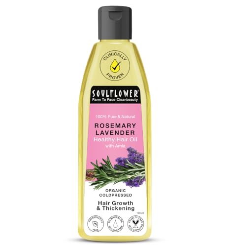 Soulflower Rosemary Lavender Hair Oil For Healthy Hair, Scalp Nourishment, Hair Growth…