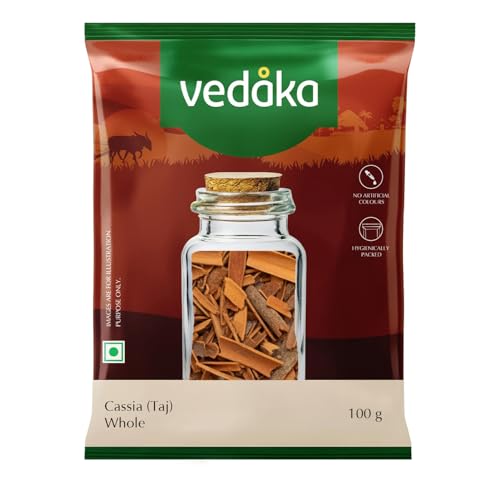 Amazon Brand - Vedaka Cassia (Taj) Whole | 100 g | Pure & Aromatic | No Artificial Addi…