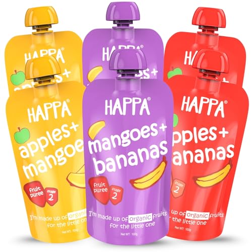 Happa Organic Baby Food Puree | 100% Fruits | No Added Sugar, No Milk Powder, No Preser…