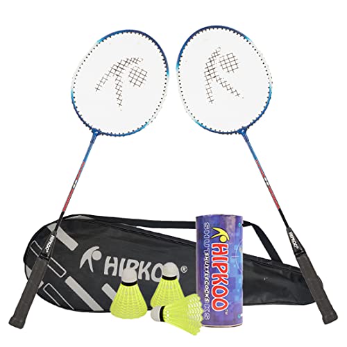 Hipkoo Sports Intact Aluminum Badminton Rackets Set of 2 | Wide Body Shuttle Bat with C…