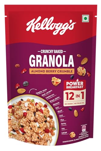 Kellogg’s Crunchy Almond Berry Crumble Granola 450g | 12-In-1 Power Breakfast | No Maid…