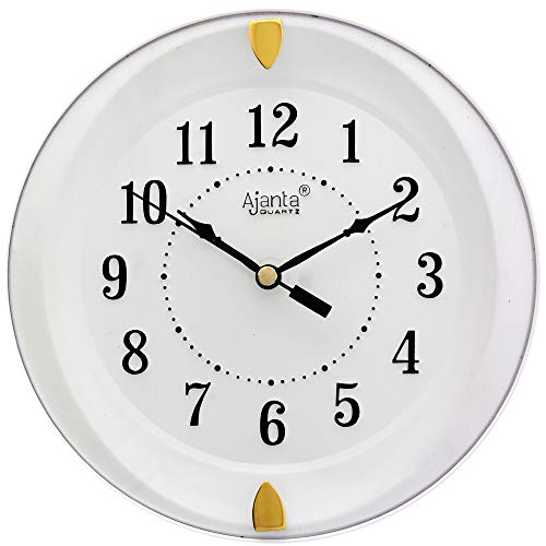 Ajanta Step Movement Plastic Analog Wall Clock for Home/Office/Bedroom/Living Room/Kitc…