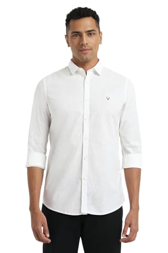 Allen Solly Men's Solid Slim Fit Shirt (ASSFQMOBZ43301_White_42)
