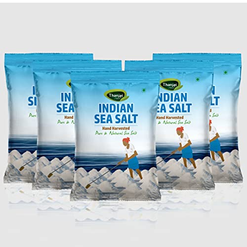 Thanjai Natural Indian Sea Salt, 5KG (1KG x 5 Packs) | Coarse Crystal Salt | Traditiona…