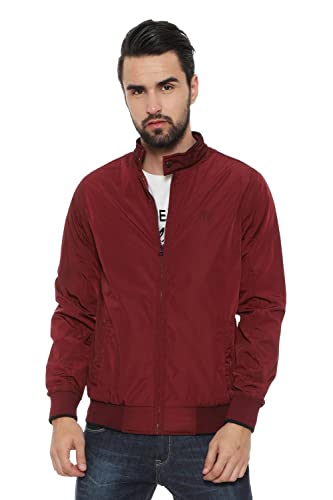 Allen Solly Men's Blouson Jacket (ASJKOBOPW74925_Wine_M_Maroon_M)