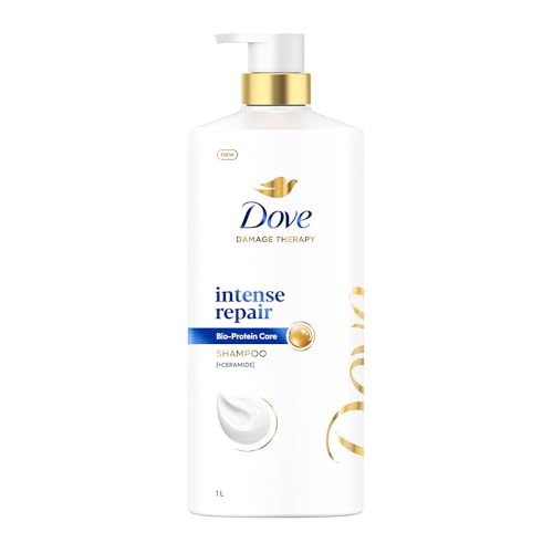 Dove Intense Repair Shampoo 1 L|| Repairs Dry and Damaged|| Strengthening Shampoo for S…