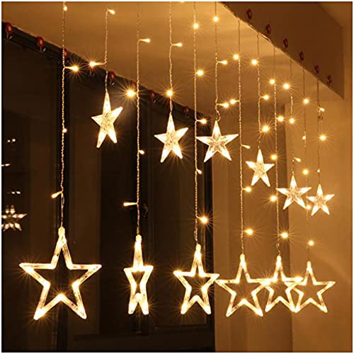 The Purple Tree Plastic Decorative Star Curtain LED Lights for Diwali (2.5 mtr, 138 LED…