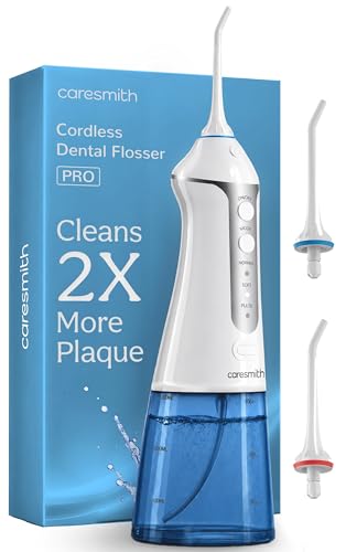 Caresmith Professional Cordless Dental Flosser | 300 ml Large Detachable Water Tank | 3…
