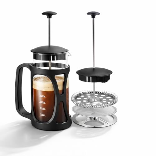 Wonderchef French Press Coffee Maker 350 ml | Heat Resistant Borosilicate Glass Carafe…