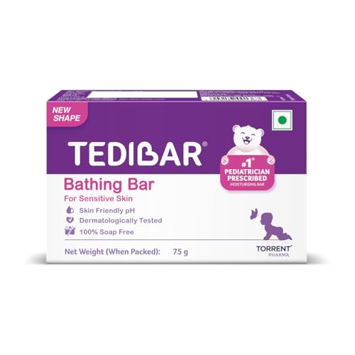 Tedibar Moisturising Baby Bathing Bar 75g (Pack of 1) 100% Soap Free No. 1* Pediatricia…
