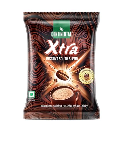 Continental Coffee Xtra Instant Coffee Powder | 50gm Pouch | ‎70% Coffee 30% Chicory |…