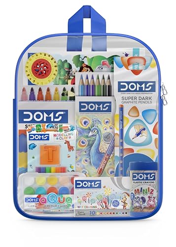 DOMS Junior Art Kit | Comes with a Transparent Zipper Bag | Perfect Value Pack | Kit fo…