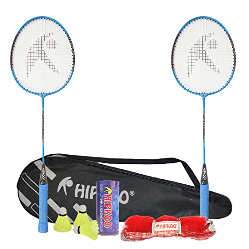 Hipkoo Sports HR 15 Aluminum Badminton Complete Racquets Set | 2 Wide Body Racket, 3 Sh…