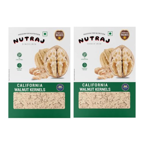 Nutraj California Walnut Kernels 500gm (250gm x 2) Pack Without Shell | Akhrot Giri | D…