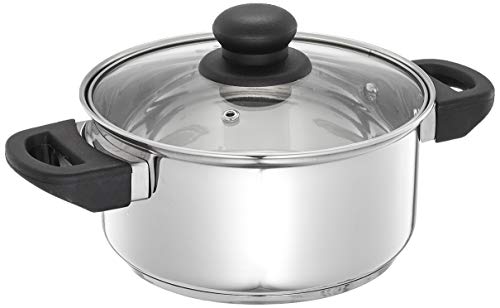 Amazon Brand - Solimo Stainless Steel Dutch Oven with Glass Lid | Induction Base | Biry…