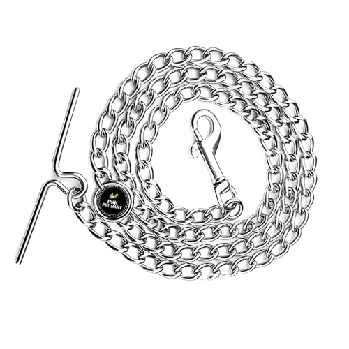 PSK PET MART Dog Chain Silver Grind No.8 Heavy Weight Dogs Leash Heavy Duty Dog Chain w…