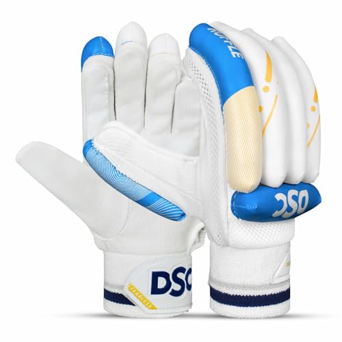 DSC Condor Ruffle Leather Cricket Batting Gloves Boys Right (White)