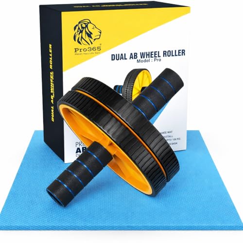 PRO365 Premium Ab Wheel Roller | Heavy Steel Rod | Core Home Workout Equipment 100 Kg |…