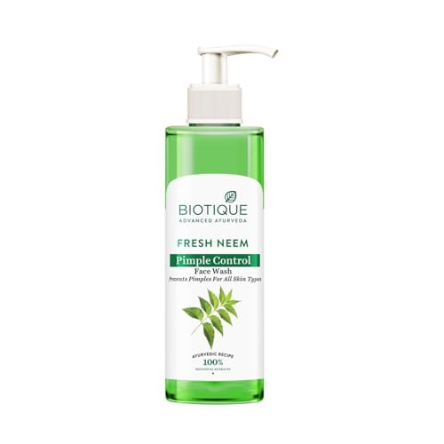 Biotique Fresh Neem Pimple Control Face Wash| Ayurvedic and Organically Pure| Prevents…