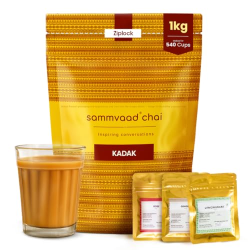 Sammvaad Premium Kadak CTC Chai - 1Kg (Includes 3 Exotic Spices) | Strong & Aromatic As…