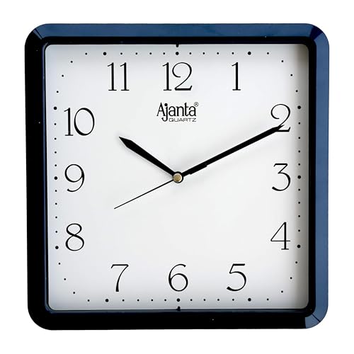 Ajanta Plastic Step Movement Wall Clock (Blue, 9 Inch) - Analog