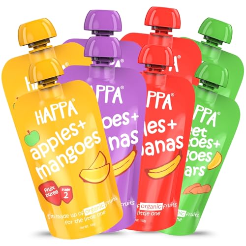 Happa Organic Baby Food Puree | 100% Fruits and Vegetables | No Added Sugar, No Milk Po…