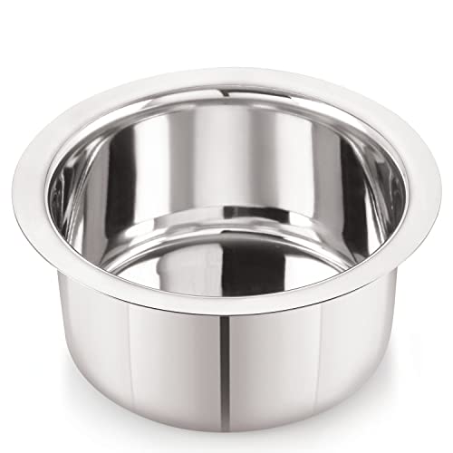 Neelam Stainless Steel 10 22G Flat Bottom Tope, 1100 ml, Silver, Durable Quality Cookwa…