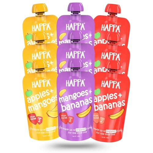 Happa Organic Baby Food Puree | 100% Fruits | No Added Sugar, No Milk Powder, No Preser…