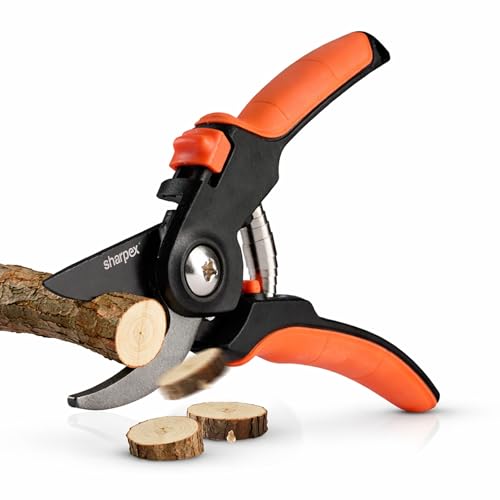 Sharpex Heavy Duty 8 Inch Garden Bypass Pruning Shears | SK5 Carbon Steel Teflon Coated…