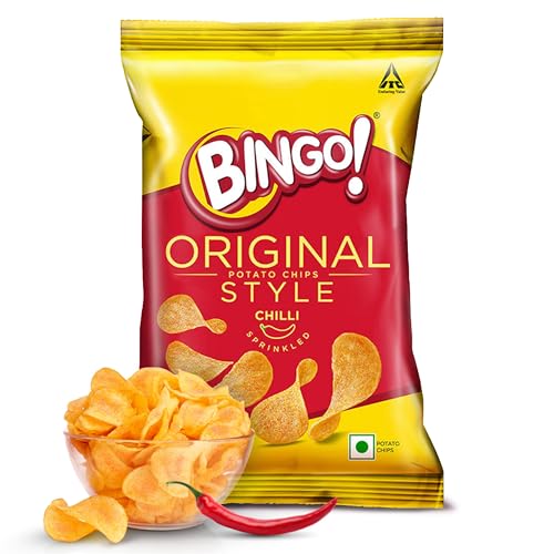 Bingo! Original Style Chilli Sprinkled - Flat Cut Spicy Potato Chips Pack for Snacks,90…