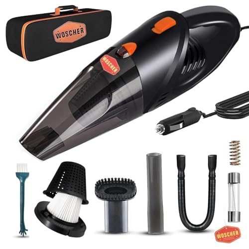 WOSCHER AutoVac Pro High Power Auto Car Vacuum Cleaner for Deep Cleaning, Hand Held Por…