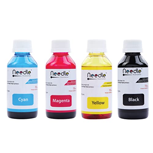 Needle 4x100gms Cartridge Inkjet Ink Refill | Made in India | Compatible with Inkjet Pr…
