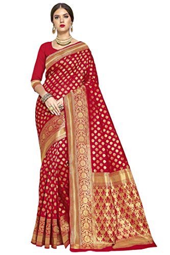 Glory Sarees Women's Woven Pure Soft Kanjivaram Silk Saree Banarasi Style With Blouse P…