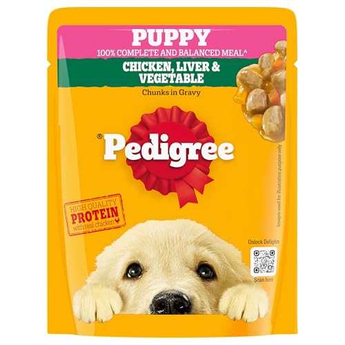 Pedigree Puppy Wet Dog Food, Chicken, Liver & Vegetable Chunks in Gravy, 70 g, Complete…