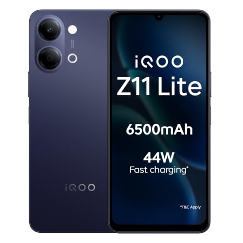 iQOO Z11 Lite 44W 5G (Midnight Blue, 4GB RAM, 64GB Storage)
