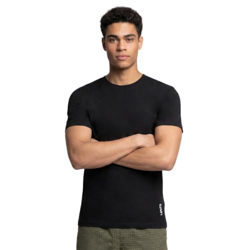 Levi's Cotton Men's Plain Regular Fit T-Shirt (PR679313_Black Medium)