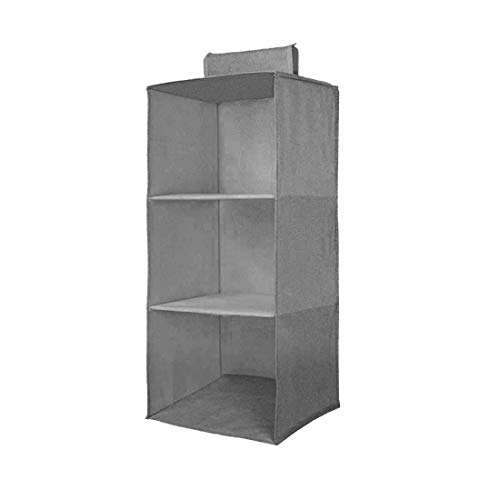 PrettyKrafts 3-Shelf Hanging Wardrobe Organiser with Engineered Wood Base | Heavy-Duty…