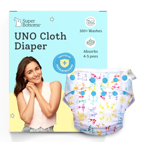 SuperBottoms Freesize UNO Cloth Diapers for Babies 3M - 3Y l With DryFeel Magic Pad l W…