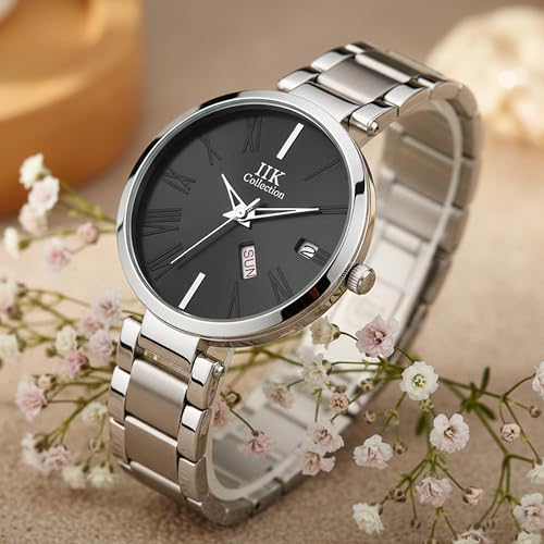 IIK COLLECTION Watches for Women Round Studded Dial |Day and Date Quartz Movemnet |Long…
